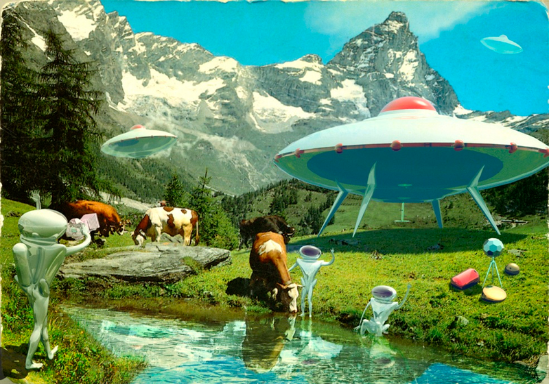 Illustration for article titled El encanto de las postales antiguas con un toque de ciencia ficción